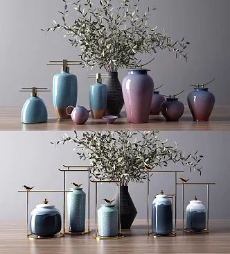 New Chinese vase ornaments 3d model