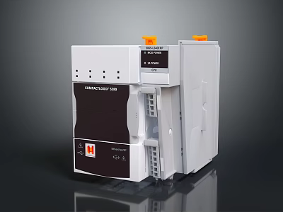 Emerson D20 Industrial Computer Control Module With Orange Buttons And Interface Ports 3d model