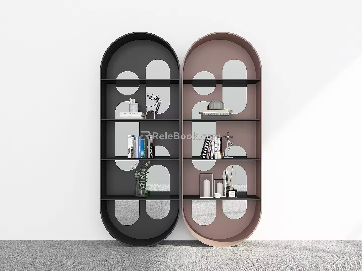Bookshelf Ornaments Bookshelf Combination Storage Rack Decorative Rack Bookshelf 3d model