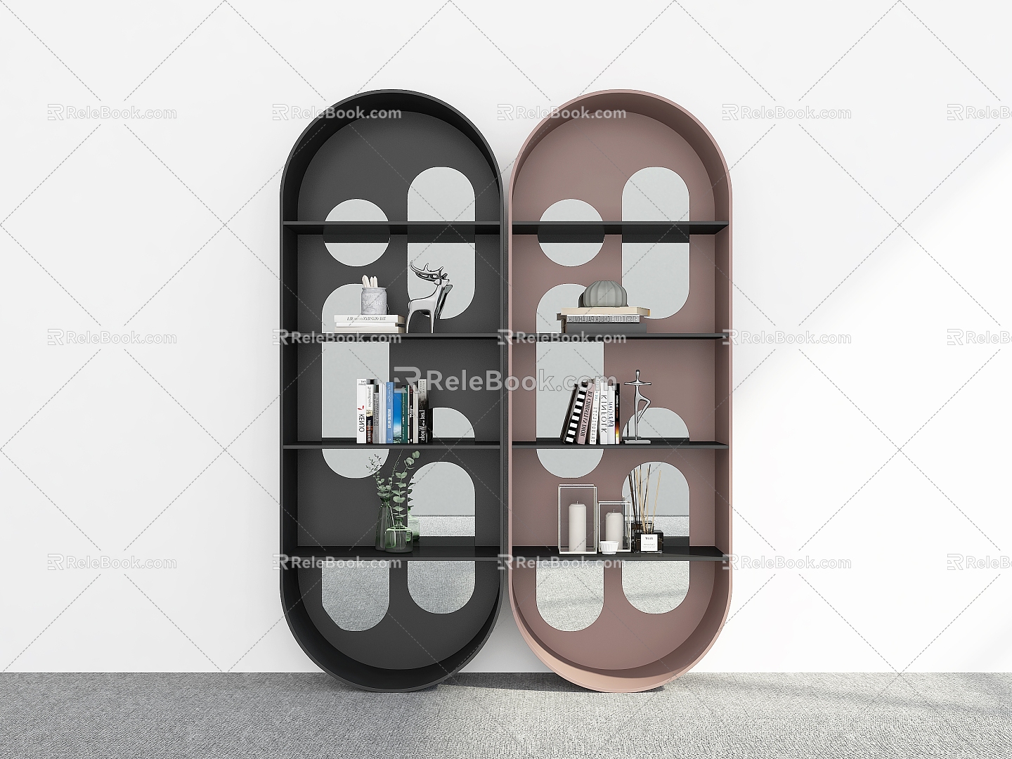 Bookshelf Bookshelf Ornaments Bookshelf Combination Storage Rack Decorative Rack Bookshelf 3d model