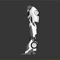 Futuristic Robot Character For Game And Movie With Silver Metallic Humanoid Design