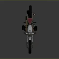 Green Custom Motorcycle With Shark Mouth Design And Large Black Tires