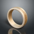 Shiny Gold Ring With Engraved Text Smooth Band Daily Life Accessory