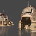 Detailed Fortress Architectural Models With Towered Platforms And Stone Construction