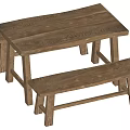 Quiet Wind Dining Table and Chair 3d model