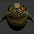 Game Movie Character With Yellow Eyes Wrinkled Skin And Round Body Creature