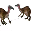 Two Prehistoric Reptile Feathered Dinosaurs Standing And Interacting With Textured Skin