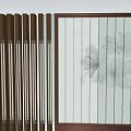 Modern Feature Wall Design With Vertical Slats Glass Panels And Marble Accents