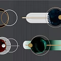Multiple Modern Circular Wall Decor Pieces With Colored Glass Balls And Metal Rods