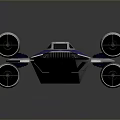 Futuristic Blue And White Spaceship With Streamlined Design And Dual Engines For Cosmic Exploration