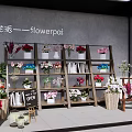 Colorful Flower Shop With Various Bouquets Shelves Green Plants And Open Sign