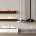 Modern Fireplace Interior Designs With Wall Mounted And Freestanding Styles