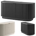 Modern Chest of Drawers with Vertical Stripes Design in Black and Beige for Home Interior