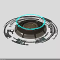 Advanced Precision Mechanical Equipment With Intricate Circular Rings And Blue Light