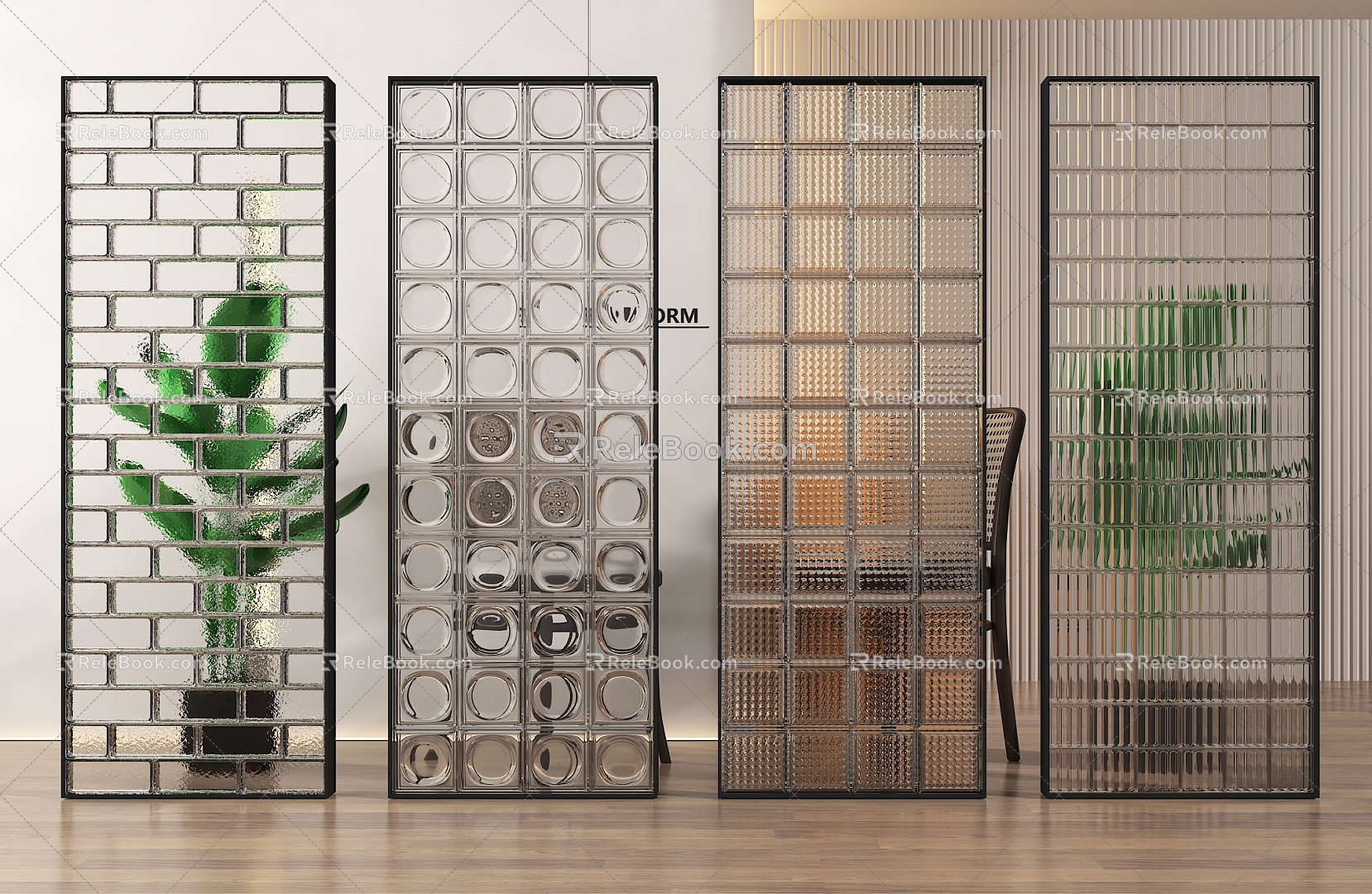 glass brick partition glass brick glass partition 3d model