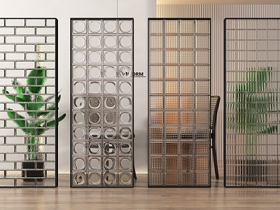 glass brick partition glass brick glass partition 3d model