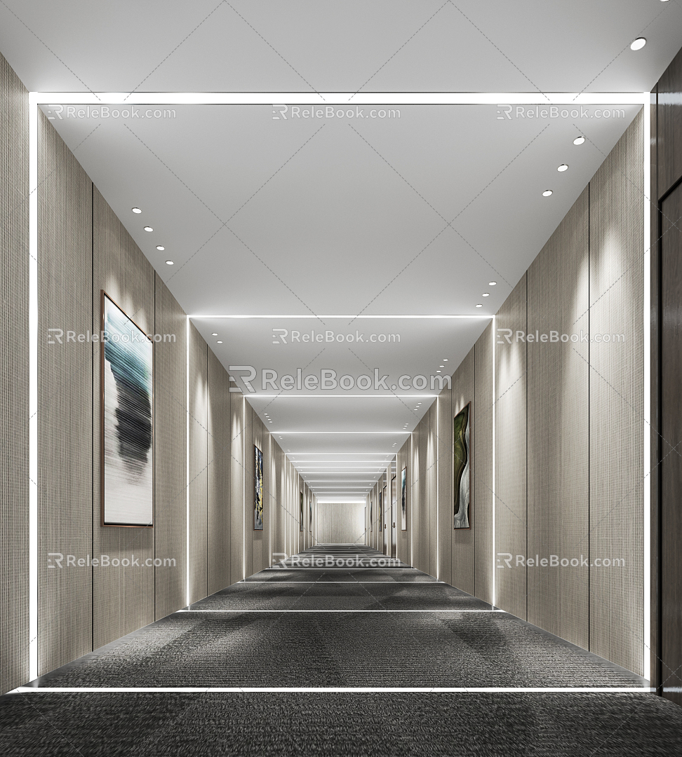 Modern Aisle Corridor 3d model