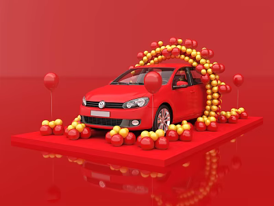 Modern display stand wedding balloon 3d model