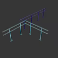 Household Metal Handrails Featuring Black Steel L Shaped Design And Support Legs