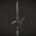 Retro halberd lance cold weapon 3d model