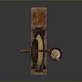 Traditional Manual Stone Grinder with Wooden Base and Small Bowl for Grinding