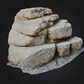 Micro Terrain With Stacked Natural Stones Textured Surfaces And Mossy Details