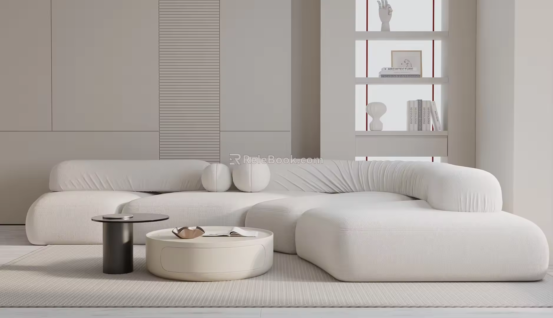 Modern three-seat sofa 3d model