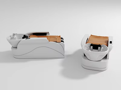 Modern White Massage Bed With Ergonomic Design And Comfortable Brown Cushion 3d model
