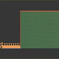 Triangular Roof House With Green Roof Orange Exterior Wooden Deck And Stairs