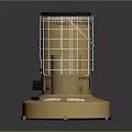 Portable Electric Heater With Metal Mesh Cover For Home Use Black Top Beige Base Controls