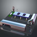 Modern Gas Station With Canopy Fuel Pumps Convenience Store Signage And Street Lights