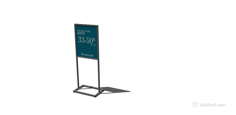 Retail Display Rack With Reserve Sign And Price Information For Promotion 3d model 