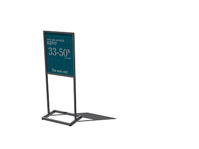Retail Display Rack With Reserve Sign And Price Information For Promotion 3d model