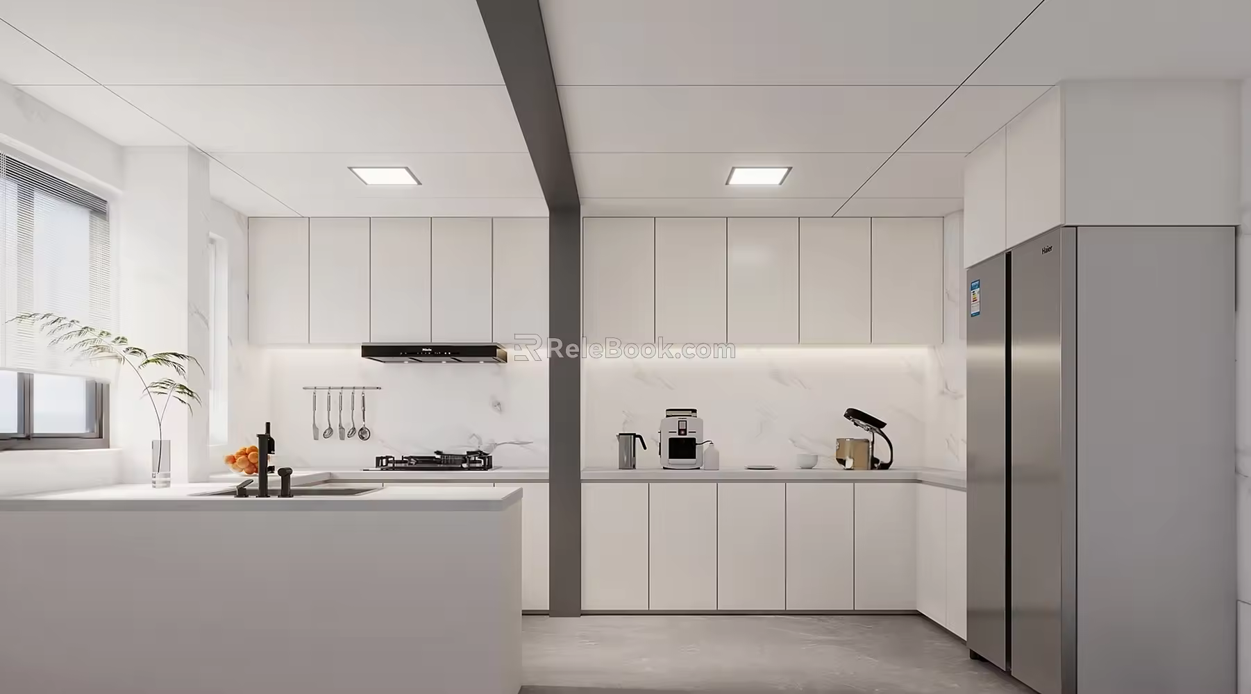 Modern open kitchen 3d model