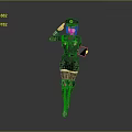Female Character In Police Style Uniform Saluting With Purple Hair Notebook And Boots