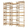 Modern Wooden Bookshelf With Open Shelves Multiple Storage Layers And Contemporary Design