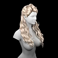 Game Movie Character With Long Curly Blonde Hair And Intricate Braided Hairstyle