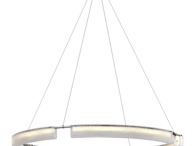 Modern Circular Chandelier with Sleek Metal Frame and LED Lighting Design 3d model