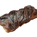 Freshly Baked Soft Rich Brown Sweet Twisted Bread Dusted With Powdered Sugar