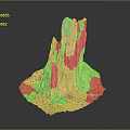 Natural Tree Stump Decorative Piece With Textured Surface Green Moss And Small Stones