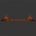 Orange Tilted Freight Train Car Modern Industrial Metal Structure For Cargo Transport