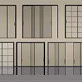 Different Sliding Door Designs With Glass Panels Grid Patterns And Frame Styles 3d model