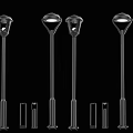 Modern Outdoor Street Lamps with Different Designs and Sturdy Poles for Outdoor Lighting