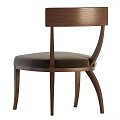 Elegant Dining Chairs With Curved Wooden Frame And Upholstered Seats In Brown And Light Tones