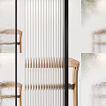 Modern Decorative Screen With Vertical Lines And Frosted Glass Panel Design