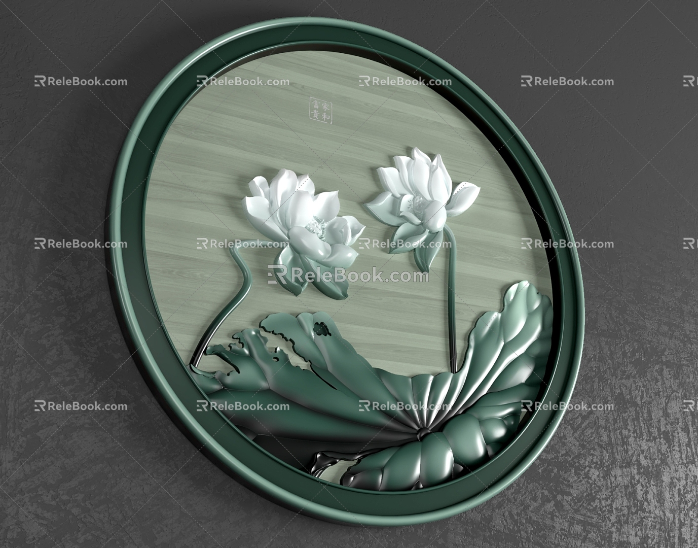 New Chinese Decorative Painting Lotus Lotus Set Painting Combination 3d model