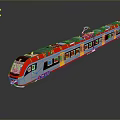 Modern Sleek Red And Silver Train With Streamlined Front And Multiple Carriages