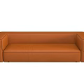 Modern Orange Leather Sectional Sofa For Living Room Spacious Seating Design 3d model