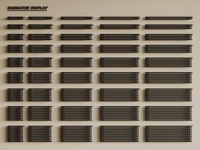 Black Radiators Arranged in Neat Rows Modern Design for Home Heating Systems 3d model