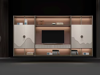 New Chinese TV Background Cabinet TV Cabinet 3d model